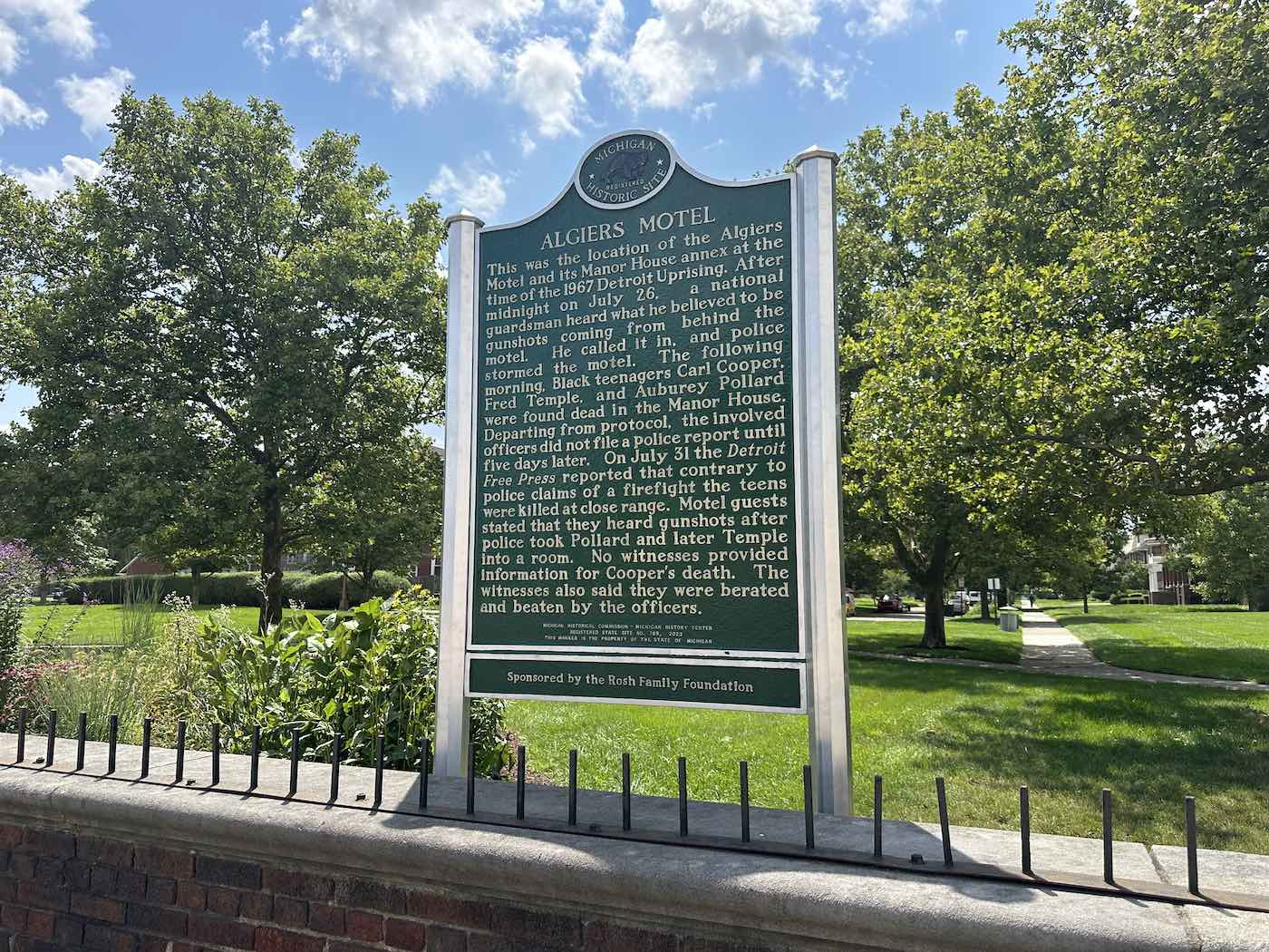 How a historic marker can be part of healing a community: The Algiers Motel