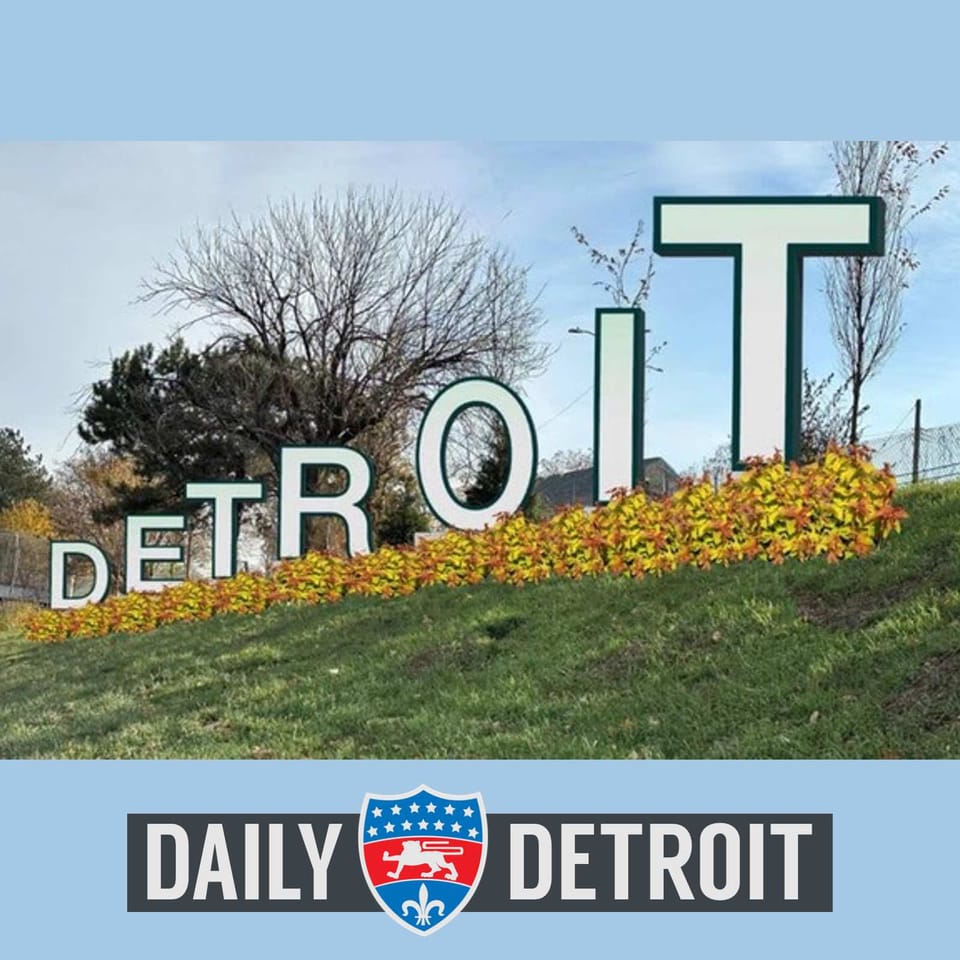 Featured image for the On Detroit's new "Hollywood" sign // Pie Sci, IKEA and Canton podcast.