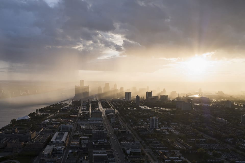 Featured image for the Detroit gains population // Fairlane falls behind // Visiting Detroit Vinyl Society and Cafe Noir podcast.