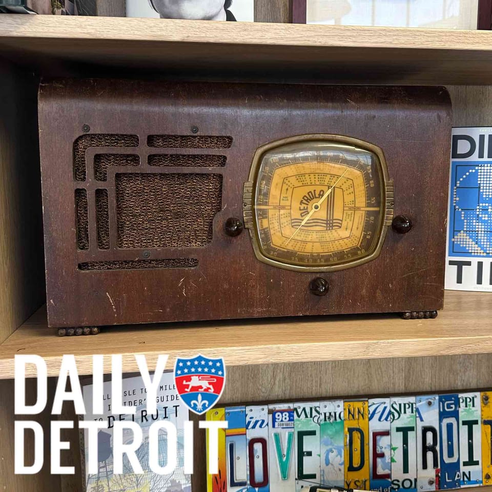 Featured image for the Detroit's vintage radio brand, Kamala thoughts, and Insurance inequities podcast.